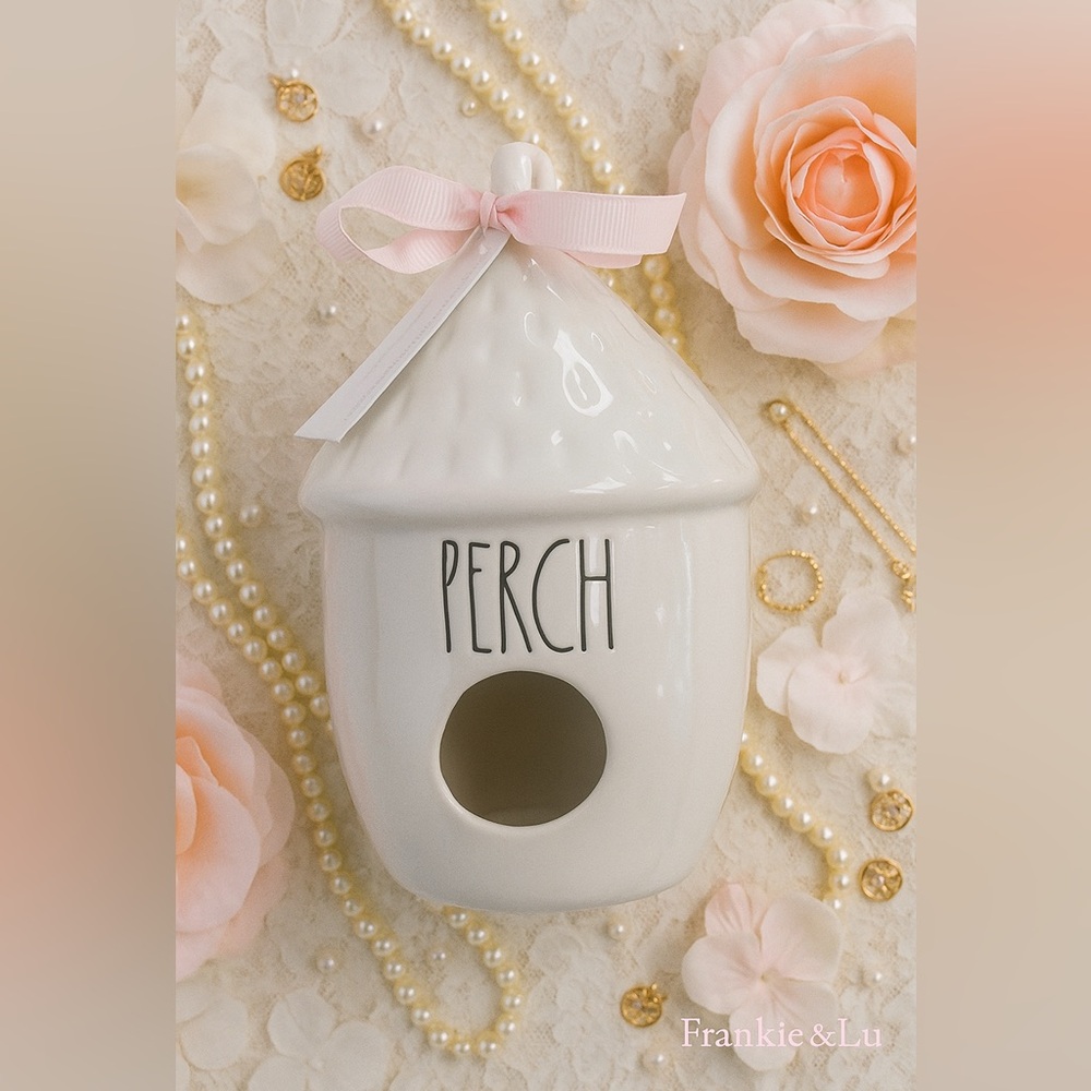 Rae Dunn “PERCH” Ceramic Birdhouse Farmhouse Decor NWT